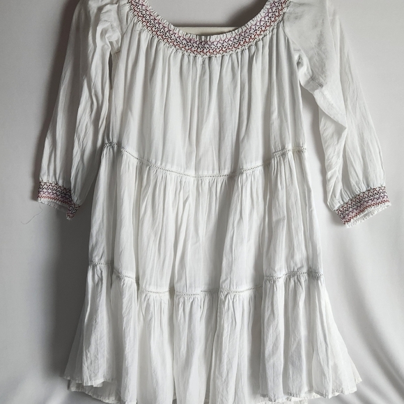 Free People Sunbeams Mini Dress Size XS Off Shoulder Embroidered Boho Peasant - Picture 3 of 15